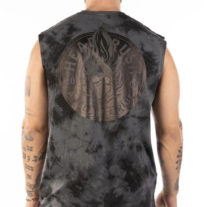 TANK HEAD OVER FLAMES - BLK